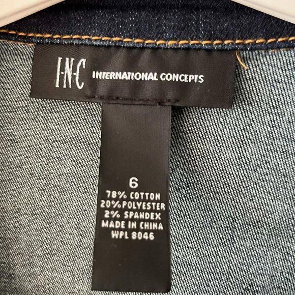 INC Internatinal Concepts Belted Denim Shirtdress Women's size 6 - Picture 6 of 6
